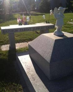 Memorial bench in centemetary